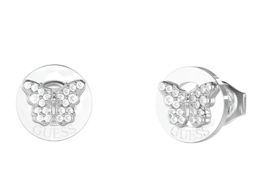 Guess Půvabné ocelové náušnice Motýlci Chrysalis JUBE06136JWRHT/U - Náušnice Pecky