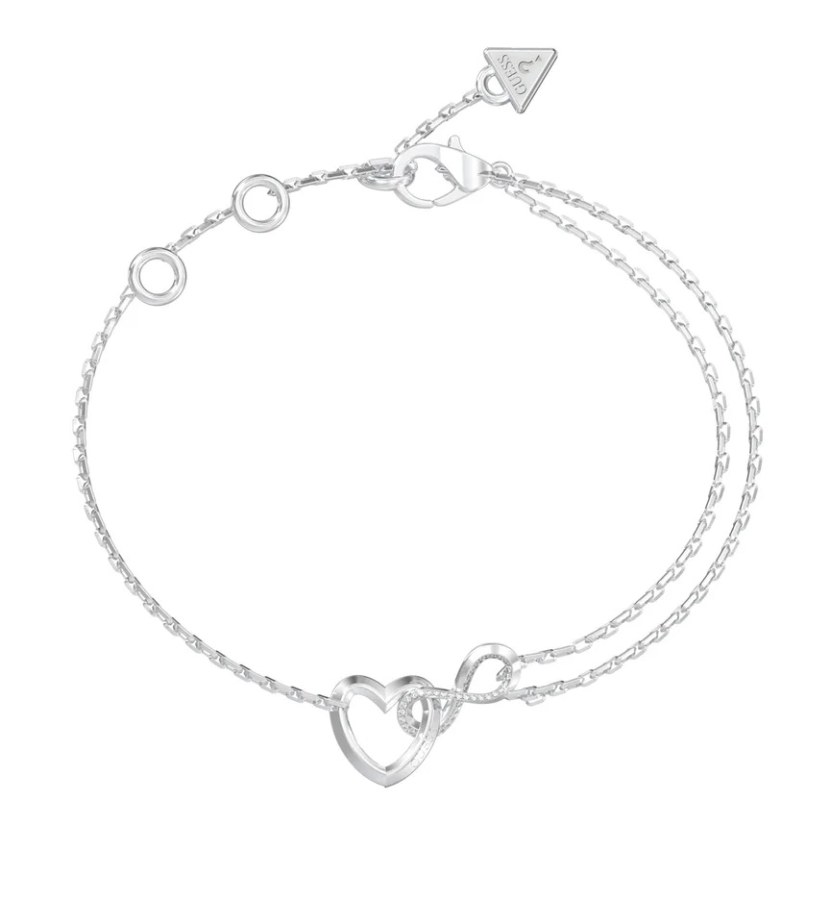 Guess Půvabný náramek Srdce a nekonečno Iconique JUBB05531JWRH 18,4 cm - Náramky Řetízkové náramky