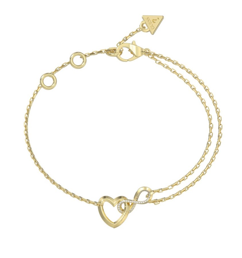 Guess Půvabný náramek Srdce a nekonečno Iconique JUBB05531JWYG 18,4 cm - Náramky Řetízkové náramky