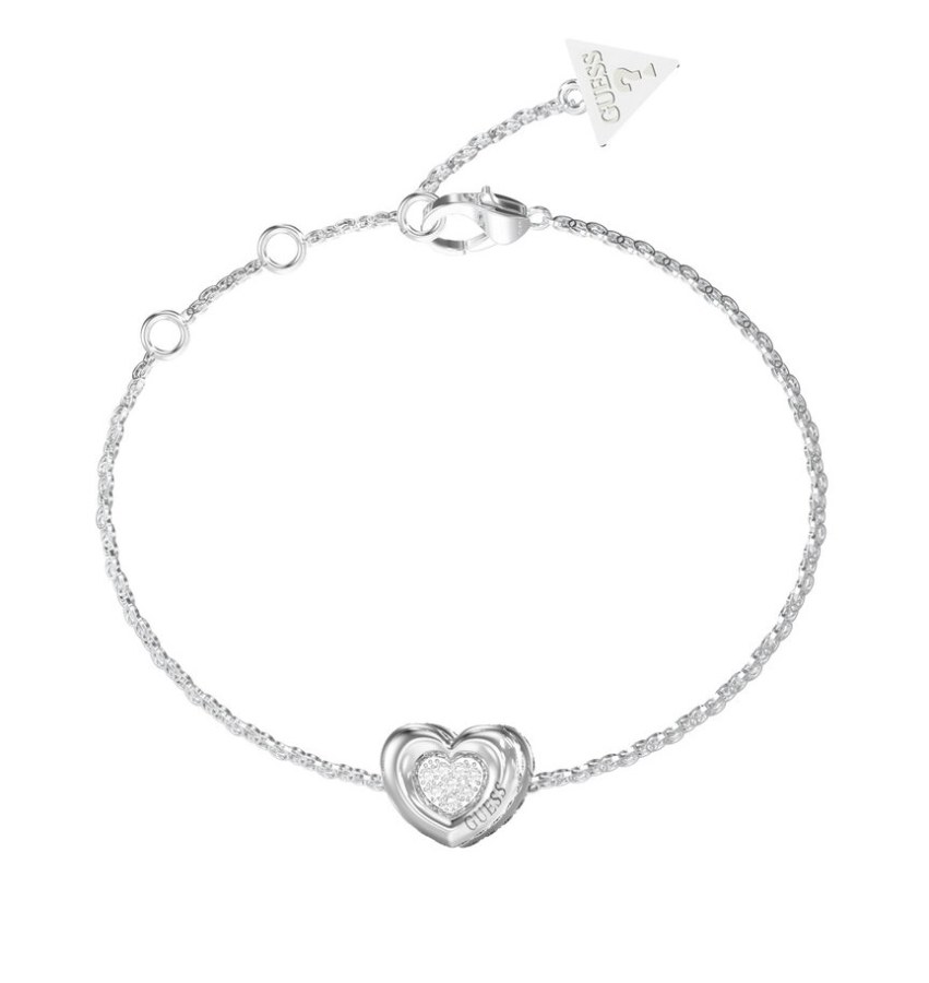 Guess Půvabný náramek Srdíčko s krystaly L.O.V.E. JUBB05461JWRH 18,4 cm - Náramky Náramky přátelství