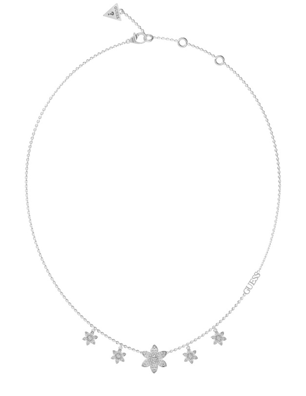 Guess Půvabný ocelový náhrdelník s květinami White Lotus JUBN04143JWRHT/U - Náhrdelníky