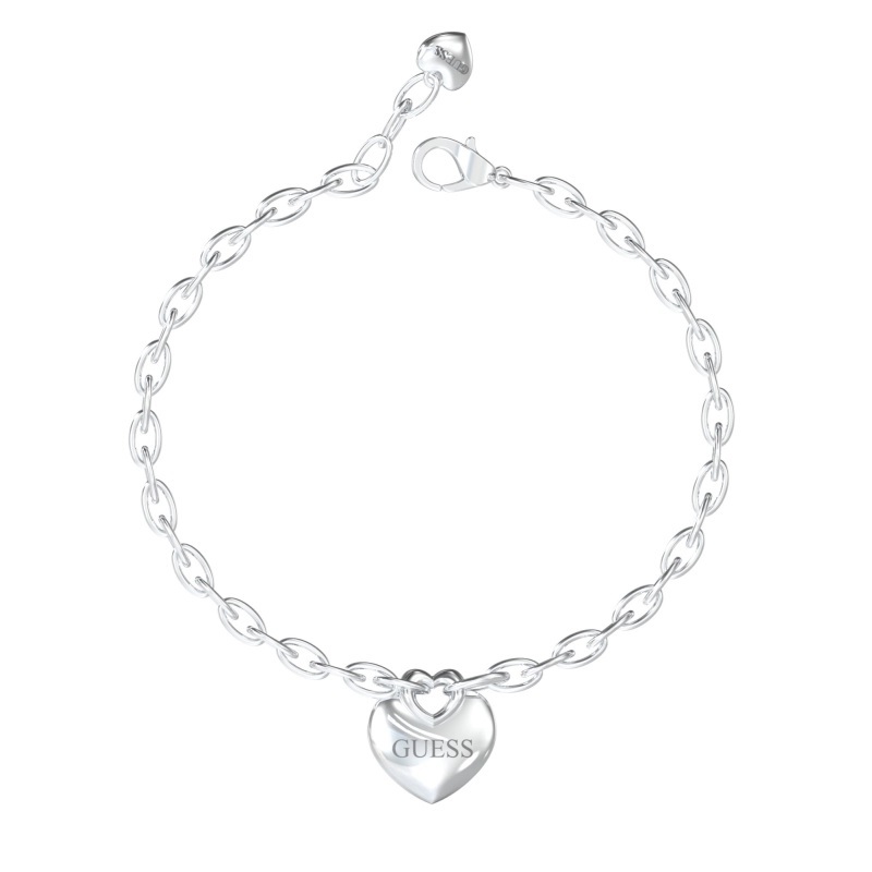 Guess Půvabný ocelový náramek se srdíčkem Crazy In Love JUBB05217JWRH 18,5 cm - Náramky Řetízkové náramky