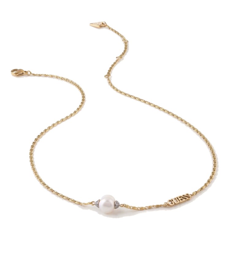 Guess Půvabný pozlacený náhrdelník s perlou Underwater Love JUBN02268JWYGT/U - Náhrdelníky