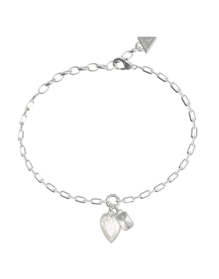 Guess Romantický ocelový náramek Crystal Love JUBB06360JWRH 18,4 cm - Náramky Řetízkové náramky