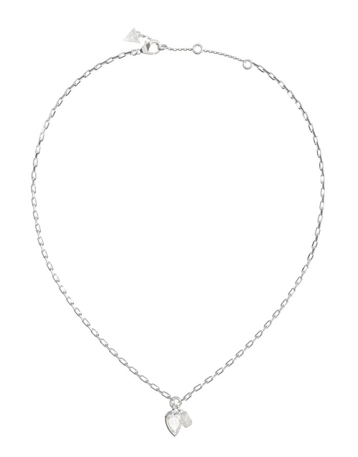 Guess Ocelový náhrdelník Čiré srdce Crystal Love JUBN06359JWRHT/U