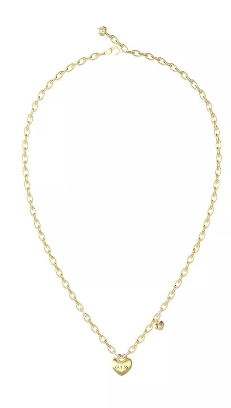 Guess Romantický pozlacený náhrdelník se srdíčky Crazy In Love JUBN05216JWYGT/U - Náhrdelníky Náhrdelníky s&nbsp;kameny