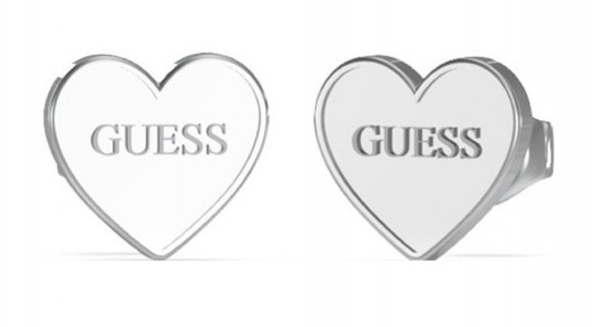 Guess Slušivé ocelové náušnice Srdce JUBE02171JWRHT/U Guess Slušivé ocelové náušnice Srdce JUBE02171JWRHT/U - Náušnice Pecky