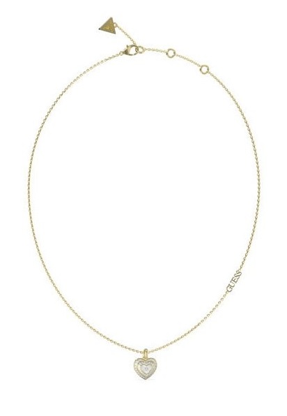 Guess Slušivý pozlacený náhrdelník se zirkony Amami JUBN04026JWYGWHT/U - Náhrdelníky