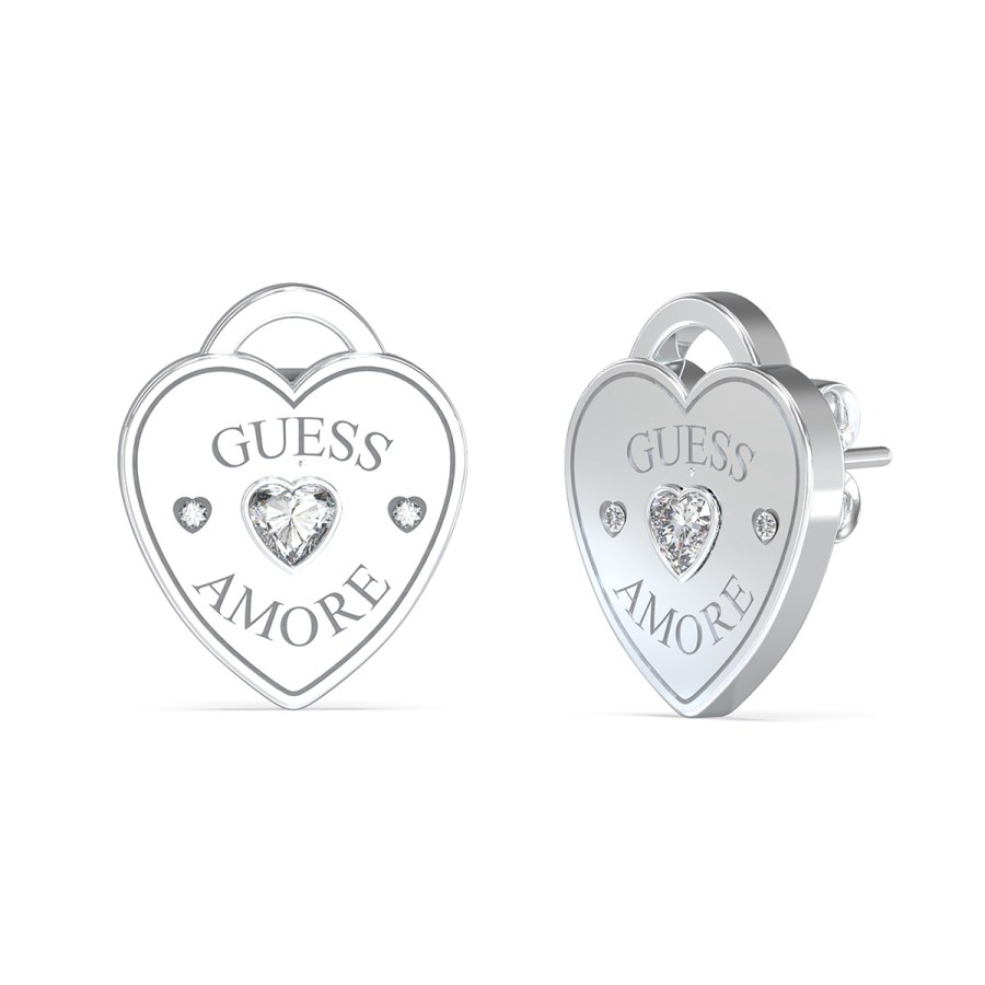 Guess Srdíčkové náušnice z oceli Guess Amore JUBE05058JWRHT/U Guess Srdíčkové náušnice z oceli Guess Amore JUBE05058JWRHT/U - Náušnice Pecky