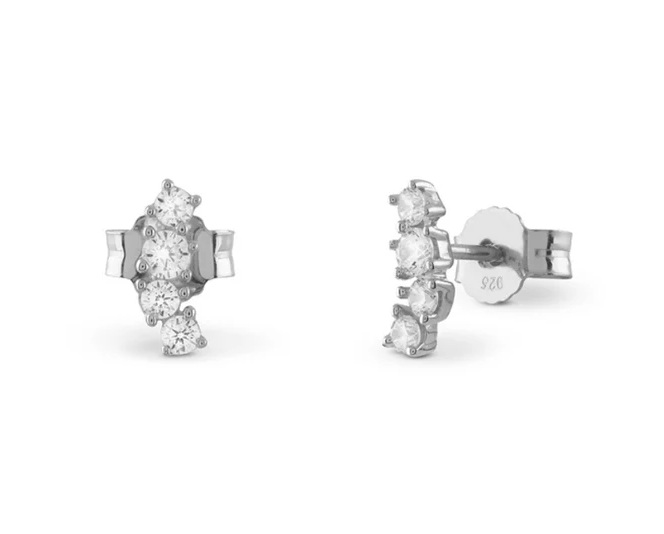Guess Stříbrné pecky se zirkony Jardin JSBE04495JWRHT/U - Náušnice S kamínky
