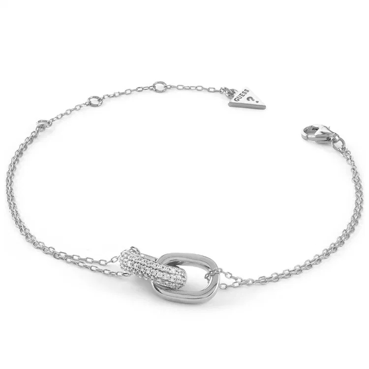 Guess Stříbrný náramek s&nbsp;krystaly Nuances JSBB04551JWRH 18,4 cm - Náramky Řetízkové náramky