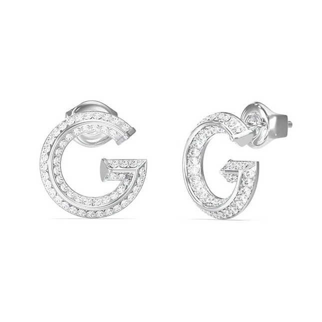 Guess Stylové ocelové náušnice G Crystal JUBE05443JWRHT/U
