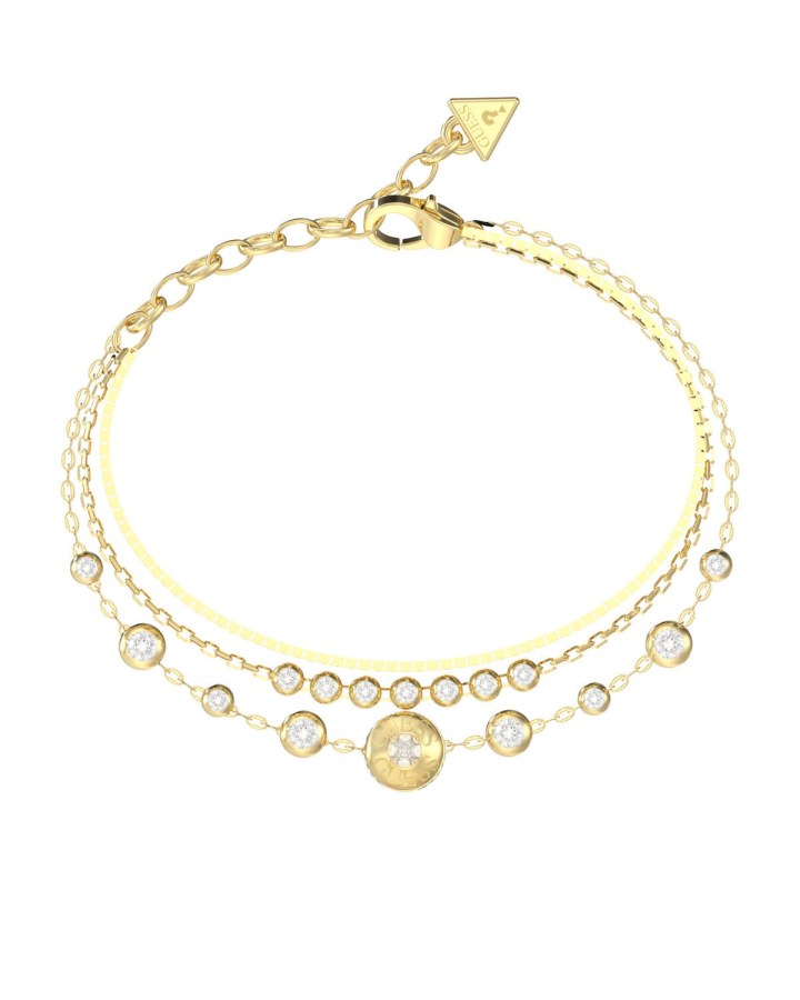 Guess Trojitý pozlacený náramek Sparks JUBB06279JWYG 18,4 cm - Náramky Řetízkové náramky