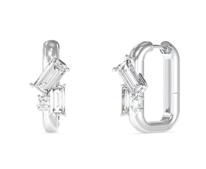 Guess Třpytivé oválné náušnice z oceli Chandelier JUBE05361JWRHT/U