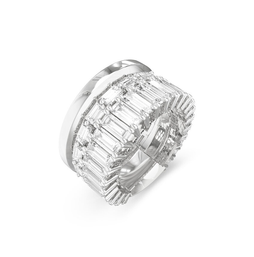Guess Třpytivý prsten se zirkony Les Baguettes JUBR06328JWRH 54 mm - Prsteny Prsteny s&nbsp;kamínkem