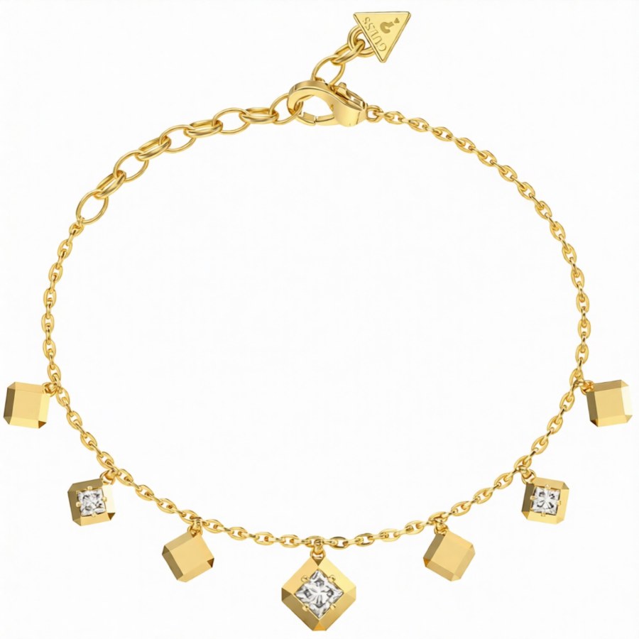 Guess Úchvatný pozlacený náramek Ace Of Diamonds JUBB06179JWYG 18,4 cm - Náramky Řetízkové náramky