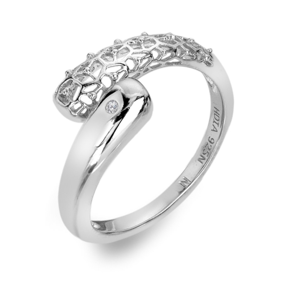 Hot Diamonds Asymetrický stříbrný prsten s&nbsp;diamantem Aster DR307 54 mm - Prsteny Prsteny s&nbsp;kamínkem