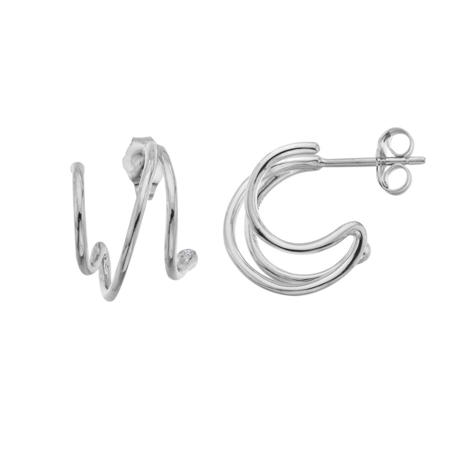 Hot Diamonds Designové stříbrné náušnice s&nbsp;diamanty Much Loved DE864 - Náušnice Kruhy