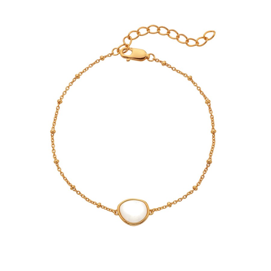 Hot Diamonds Elegantní pozlacený náramek s diamantem a perletí Golden Edit Soul DL704 Hot Diamonds Elegantní pozlacený náramek s diamantem a perletí Golden Edit Soul DL704 - Náramky Perlové náramky
