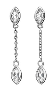 Hot Diamonds Elegantní stříbrné visací náušnice s diamanty Tender DE751 - Náušnice Pecky