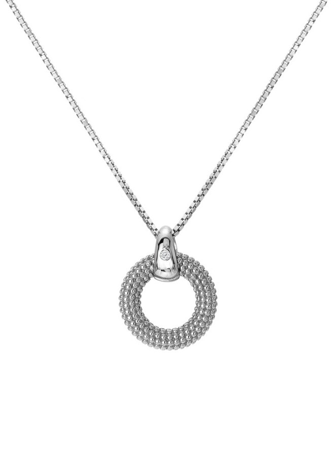 Hot Diamonds Elegantní stříbrný náhrdelník s diamantem Forever DP899 (řetízek, přívěsek)