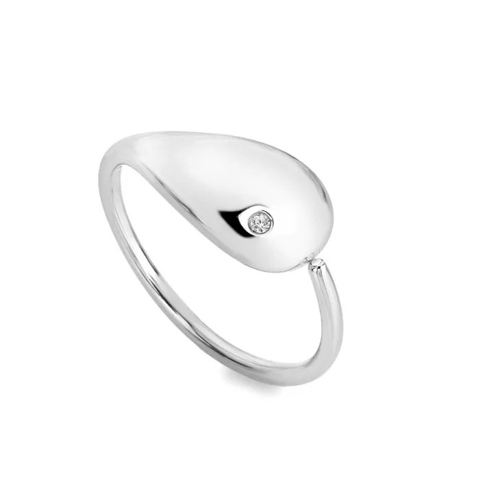 Hot Diamonds Elegantní stříbrný prsten s&nbsp;diamantem Tide DR281 58 mm - Prsteny Prsteny s&nbsp;kamínkem