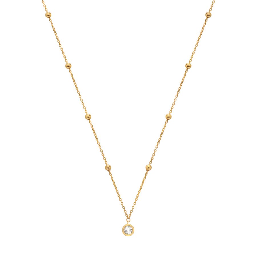 Hot Diamonds Jemný pozlacený náhrdelník s topazem a diamantem Gemstones DN196 - Náhrdelníky