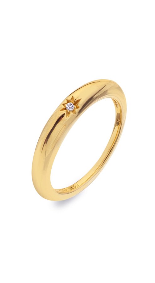Hot Diamonds Jemný pozlacený prsten s diamantem Jac Jossa Soul DR227 54 mm