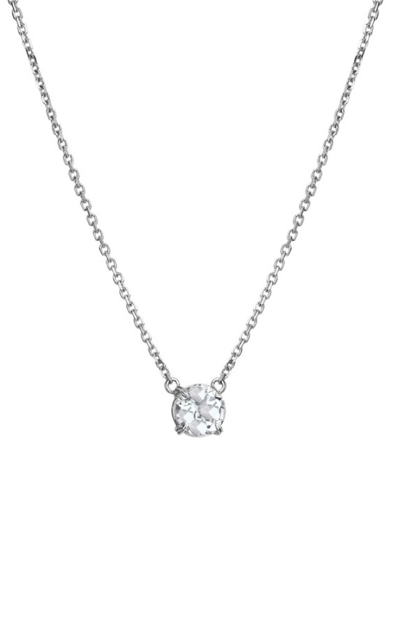 Hot Diamonds Jemný stříbrný náhrdelník s topazem a diamantem Tender DN167 - Náhrdelníky
