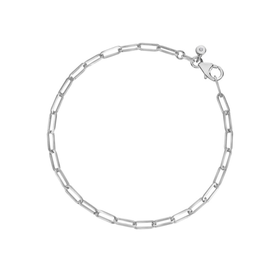 Hot Diamonds Jemný stříbrný náramek s diamantem Linked DL703