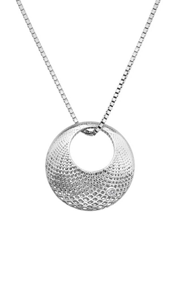 Hot Diamonds Krásný stříbrný náhrdelník s diamantem Quest DP833 (řetízek, přívěsek) - Náhrdelníky