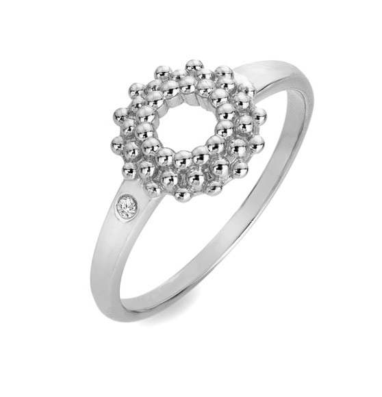 Hot Diamonds Krásný stříbrný prsten s diamantem Blossom DR278 59 mm - Prsteny Prsteny s kamínkem