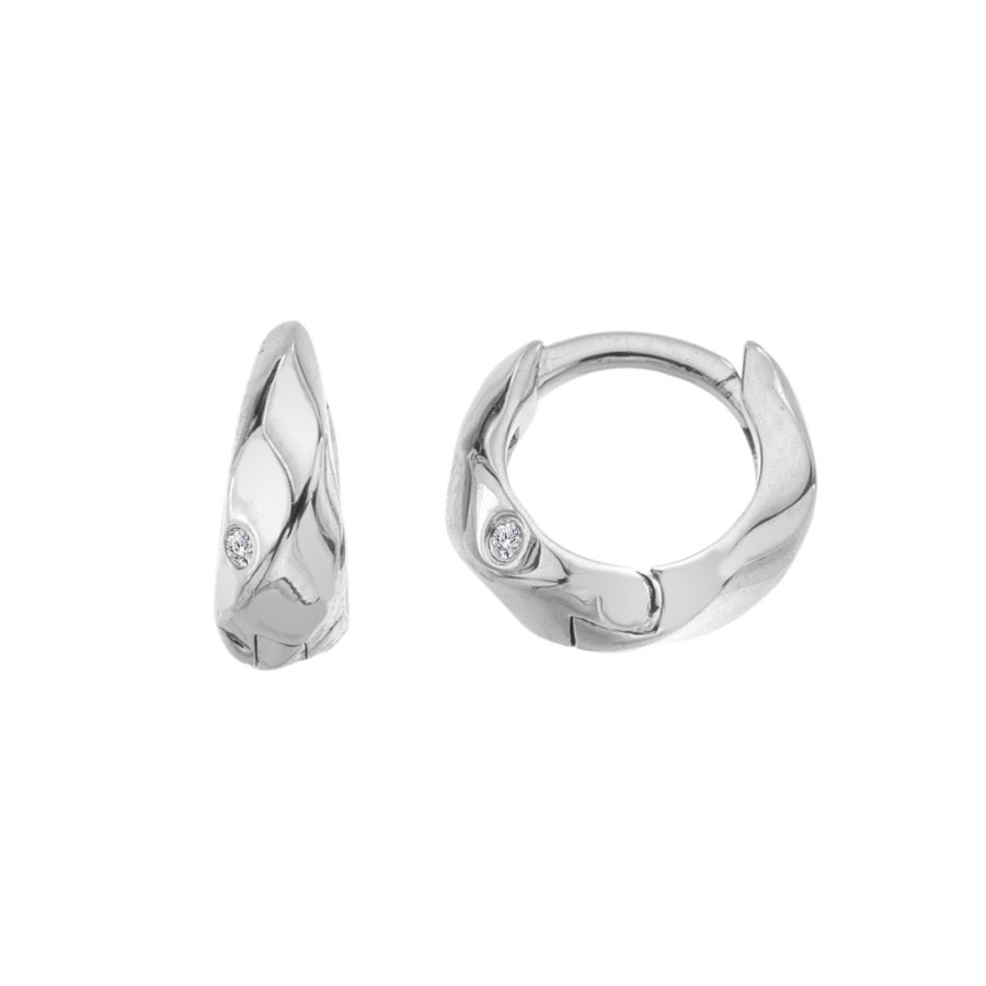 Hot Diamonds Kroucené stříbrné náušnice s&nbsp;diamanty Much Loved DE869 - Náušnice Kruhy