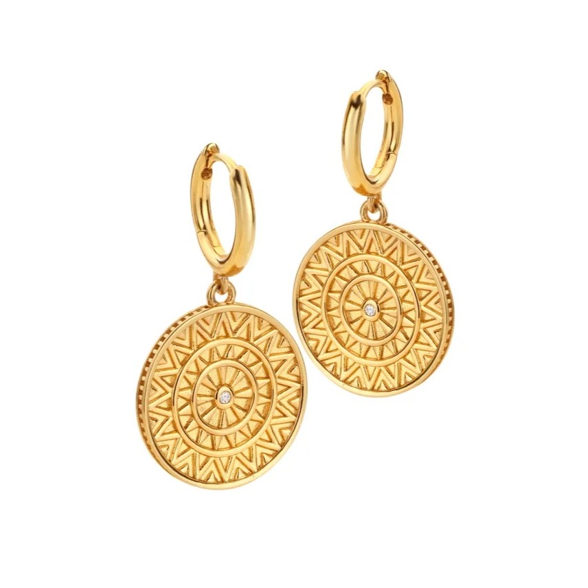 Hot Diamonds Pozlacené stříbrné náušnice Athena DE890 - Náušnice Kruhy