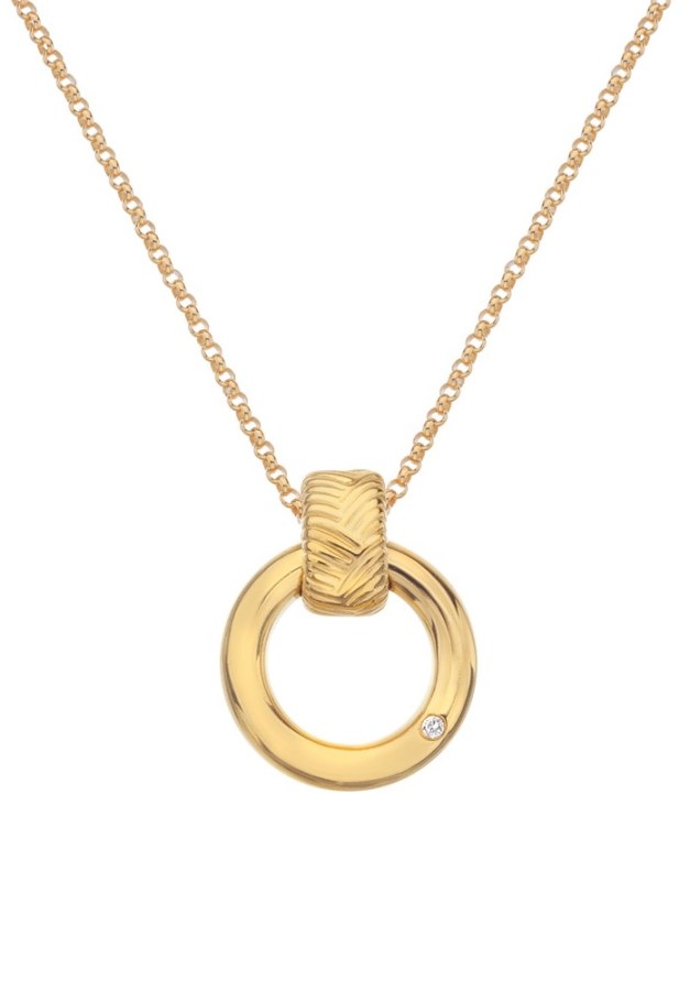 Hot Diamonds Luxusní pozlacený náhrdelník s diamantem Jac Jossa Hope DP847 (řetízek, přívěsek) - Náhrdelníky