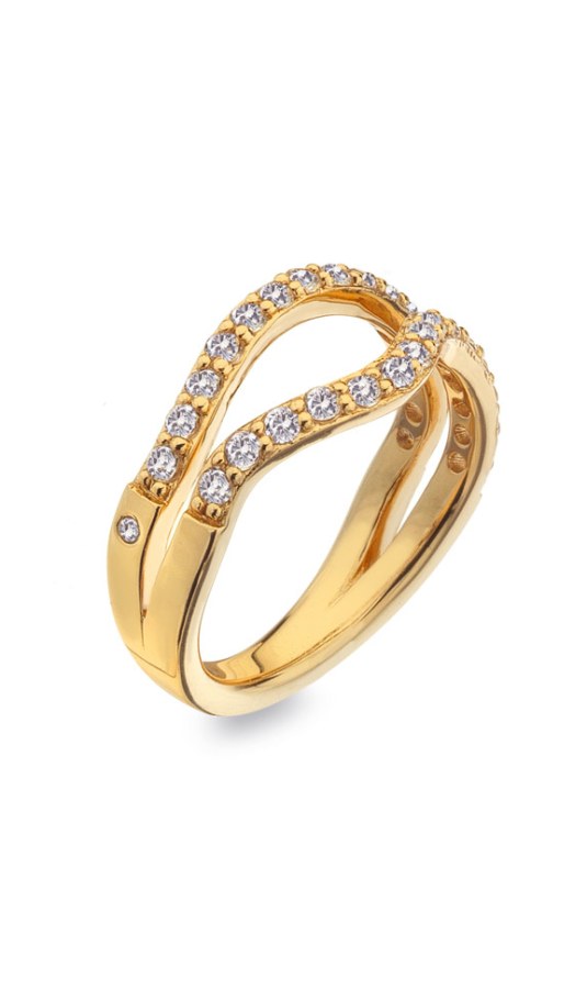 Hot Diamonds Luxusní pozlacený prsten s diamantem a topazy Jac Jossa Soul DR223 55 mm - Prsteny Prsteny s kamínkem