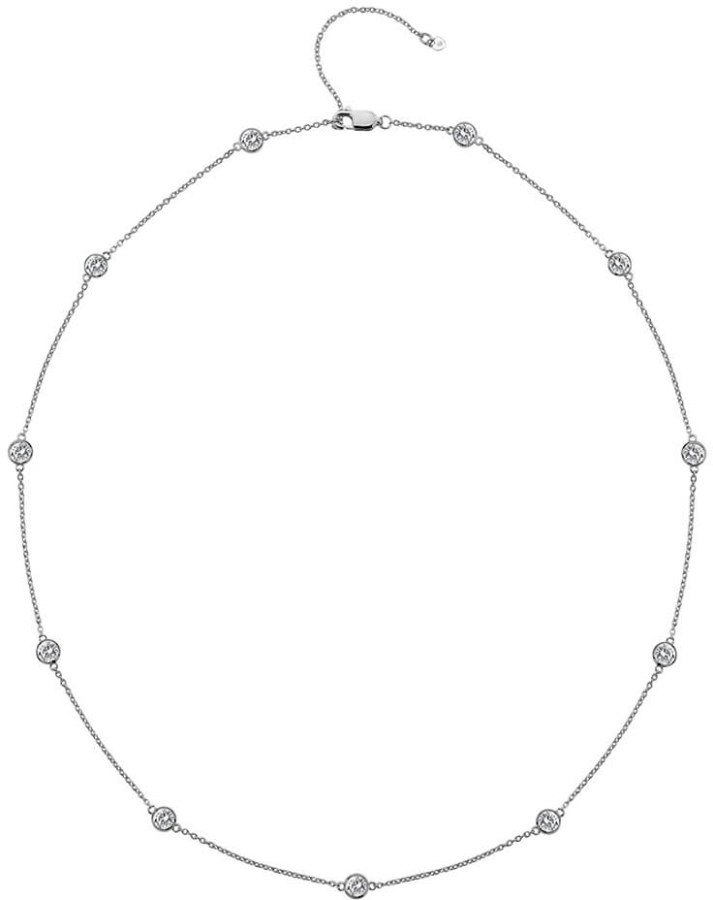 Hot Diamonds Luxusní stříbrný náhrdelník s topazy a pravým diamantem Willow DN130 - Náhrdelníky