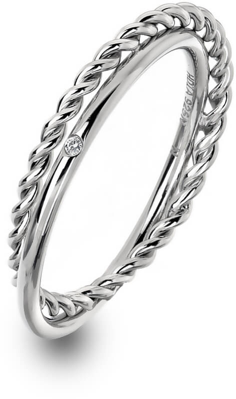 Hot Diamonds Luxusní stříbrný prsten s pravým diamantem Jasmine DR210 59 mm - Prsteny Prsteny s kamínkem