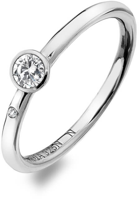 Hot Diamonds Luxusní stříbrný prsten s topazem a diamantem Willow DR206 56 mm - Prsteny Prsteny s kamínkem