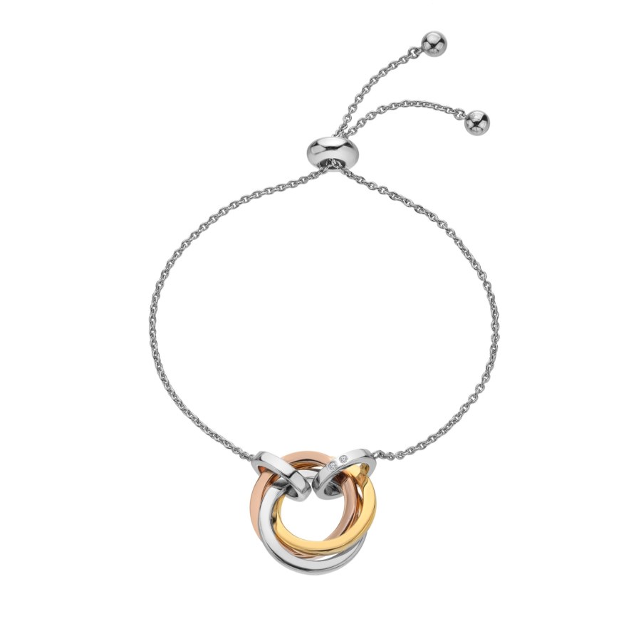 Hot Diamonds Luxusní tricolor náramek s diamanty Trio DL707 Hot Diamonds Luxusní tricolor náramek s diamanty Trio DL707 - Náramky Řetízkové náramky