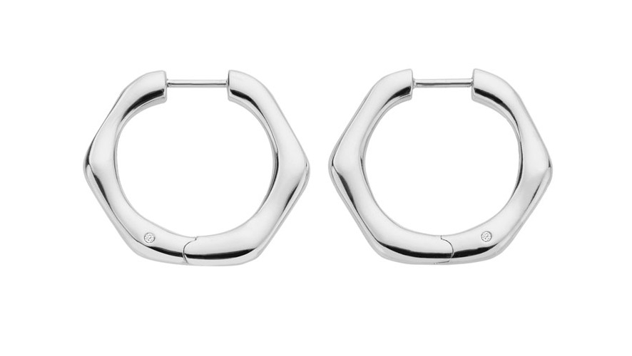 Hot Diamonds Minimalistické stříbrné náušnice kruhy s diamanty Huggies DE795 - Náušnice Kruhy