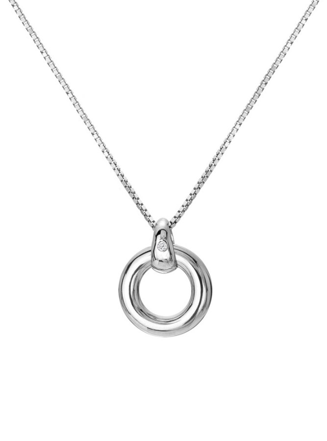Hot Diamonds Minimalistický stříbrný náhrdelník s diamantem Forever DP900 (řetízek, přívěsek) - Náhrdelníky