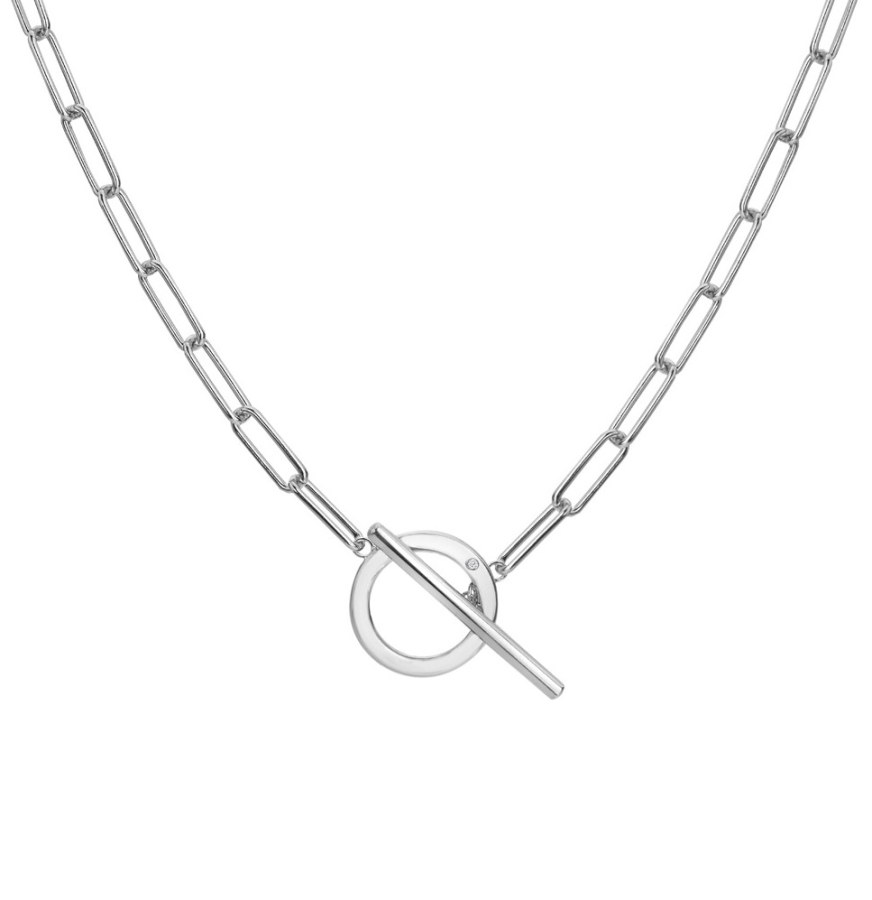 Hot Diamonds Minimalistický stříbrný náhrdelník s diamantem Linked DN170 - Náhrdelníky