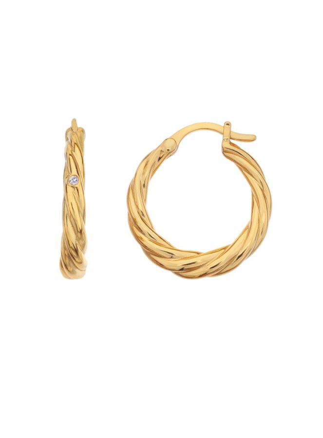 Hot Diamonds Moderní pozlacené náušnice kruhy s diamanty Jac Jossa Soul DE673