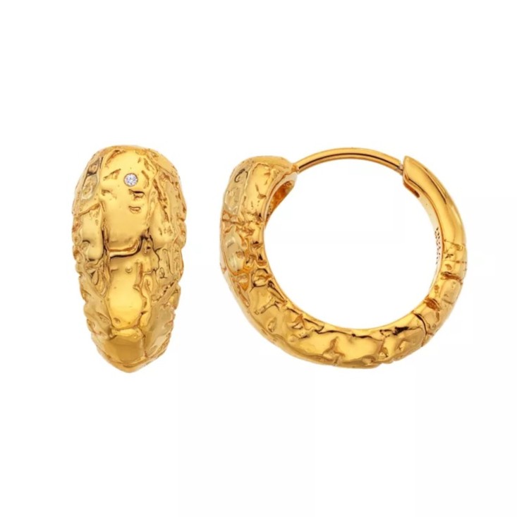 Hot Diamonds Nadčasové pozlacené náušnice s diamanty Golden Edit Muse DE849