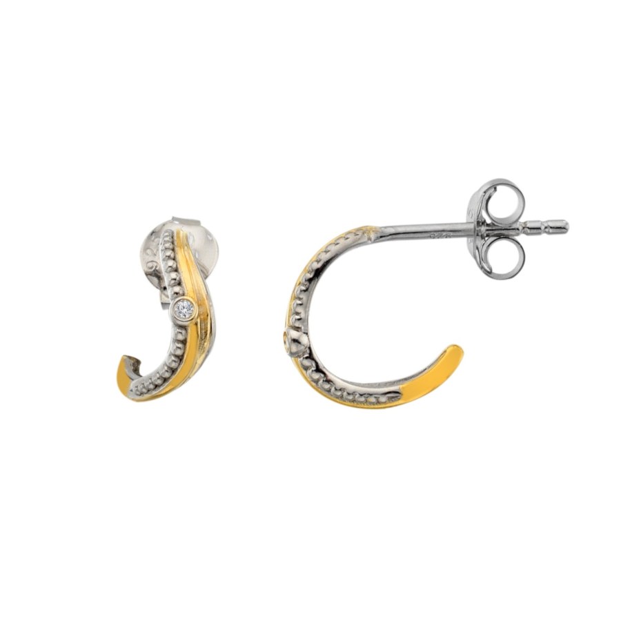 Hot Diamonds Nadčasové stříbrné náušnice s diamanty Woven DE689