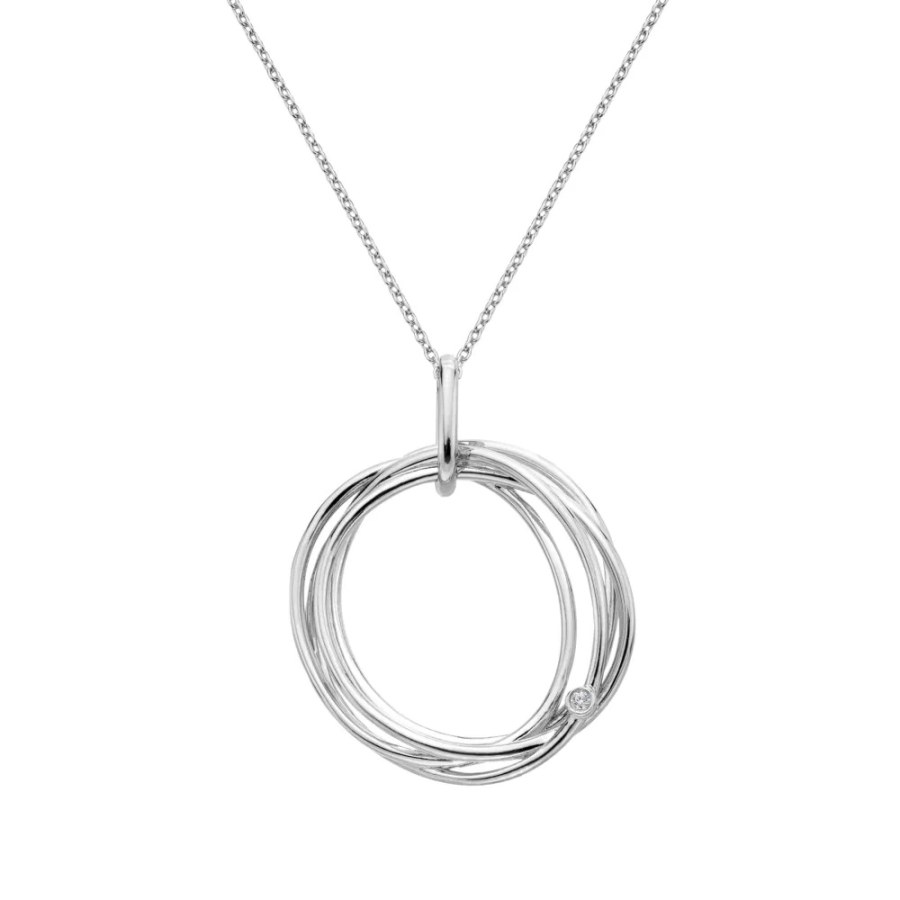 Hot Diamonds Stříbrný náhrdelník s&nbsp;diamantem String DP1108 (řetízek, přívěsek) - Náhrdelníky Náhrdelníky s&nbsp;kameny