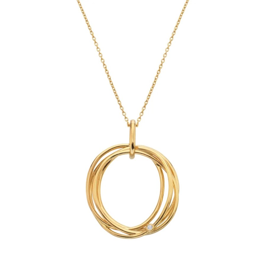 Hot Diamonds Nádherný pozlacený náhrdelník s&nbsp;diamantem String DP1109 (řetízek, přívěsek) - Náhrdelníky Náhrdelníky s&nbsp;kameny