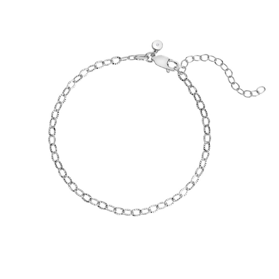 Hot Diamonds Něžný stříbrný náramek s diamantem Linked DL701 Hot Diamonds Něžný stříbrný náramek s diamantem Linked DL701 - Náramky Řetízkové náramky