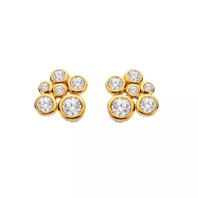 Hot Diamonds Okouzlující pozlacené náušnice s&nbsp;diamantem a&nbsp;topazy Tender DE851 - Náušnice Pecky